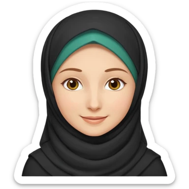 Make a girl with a hijab duolingo emojies styles and make her white and only her face appear and looking forward not left or right sticker