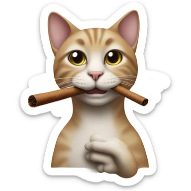 A cat smoking a cigar  sticker