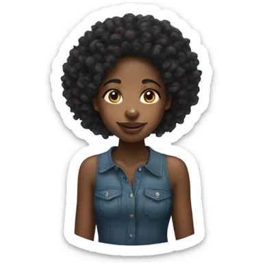Black girl with curly hair and nose ring  sticker