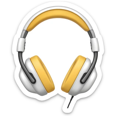 Please make a white headset emoji sticker