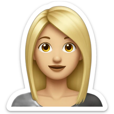 Mujer rubia pelo largo y con flequillo sticker