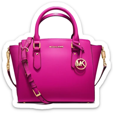 Realistic isolated magenta ombre Michael kors satchel purse.  sticker