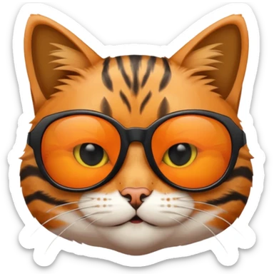 Cat wearing sunglasses sticker