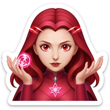 Scarlet witch using powerful magic  sticker