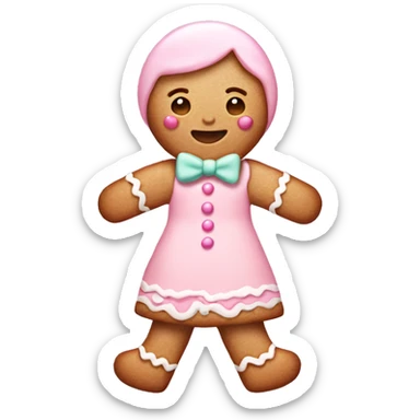 pastel pink gingerbread girl sticker