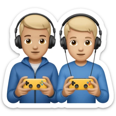 two brothers playings videogames sticker