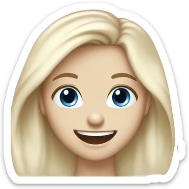 Pretty blue eyed white girl laughing  sticker