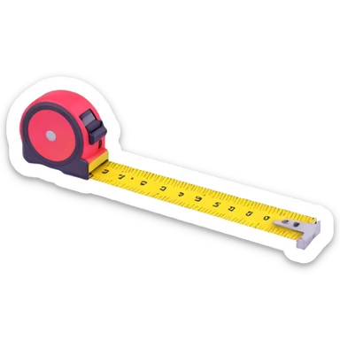 tape measure with bright colors floating on white background sticker