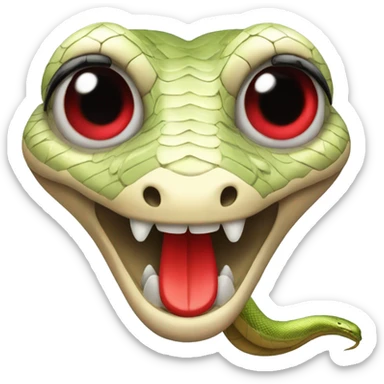 snake with red lips and big eyelashes sticker