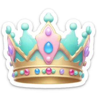 Pastel colorful crown sticker