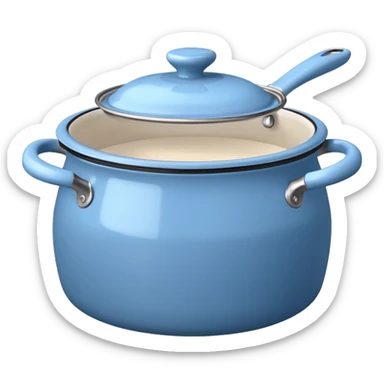 cooking pot powder blue   sticker