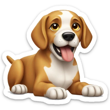 Dog with a bone sticker