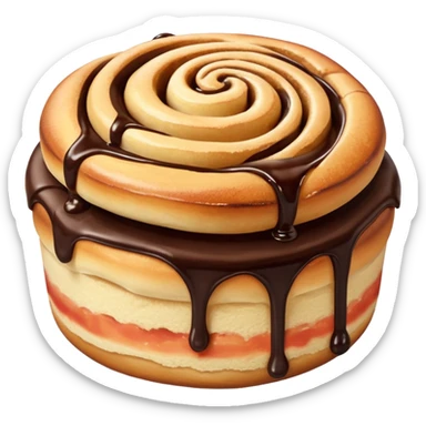 Cinnamon sugar rolls with chocolate sauce  sticker