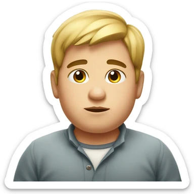 thoughtful portrait of a boy chubby  sticker