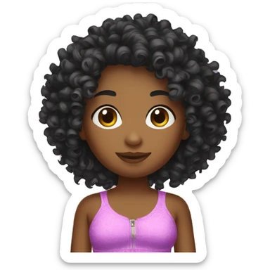 curly girl beach sticker