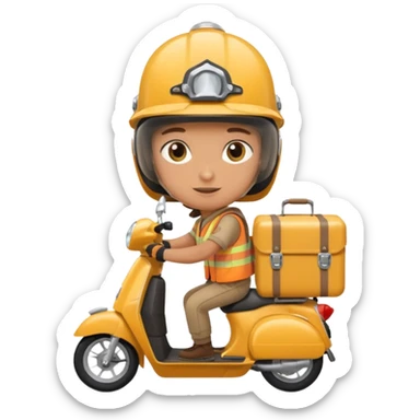 Scooter courier with insulated case,Delivery Crew sticker