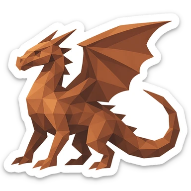low-poly polygonal style dragon sticker