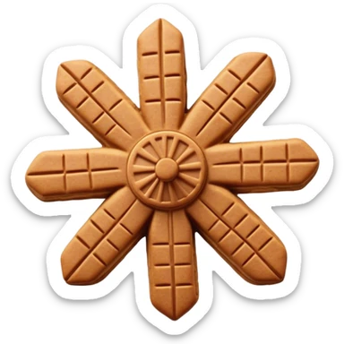Speculaas Cinematic Realistic Speculaas Biscuit Emoji, depicted as a spiced speculaas cookie crafted in the shape of a windmill and warm, inviting lighting. sticker