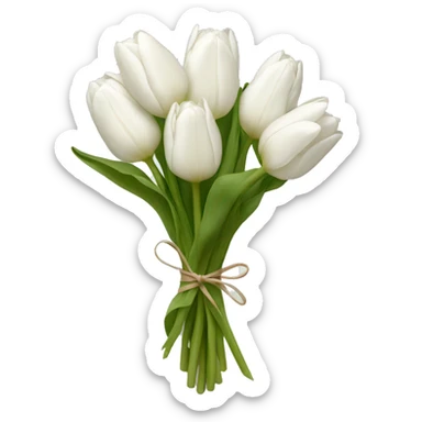 white tulip bouquet  sticker