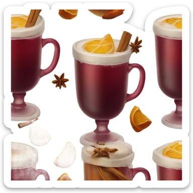 Mulled wine in a craft cup sticker