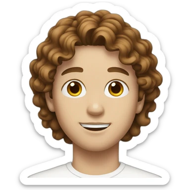 Young men, with White skin, with brown wavy hair  sticker