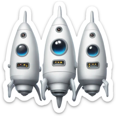 a spaceship with 3 reactor that is laughing sticker