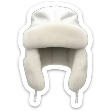 White ushanka hat sticker
