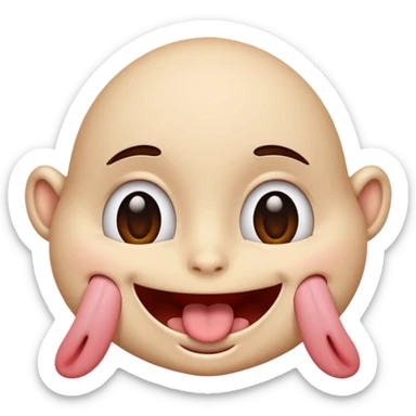 Face with tongue out, smiling and blushing and eyes rolled back  sticker