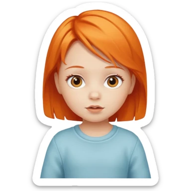 baby girl with orange hair sticker
