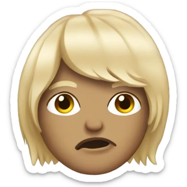 rock wearing a blonde wig sticker