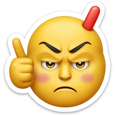 Classic yellow emoji giving the middle finger sticker