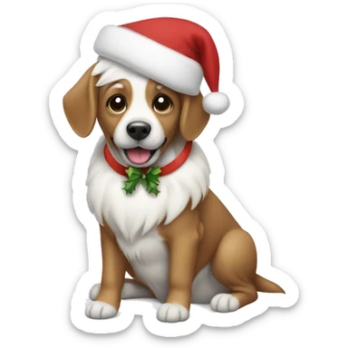 Christmas dog sticker