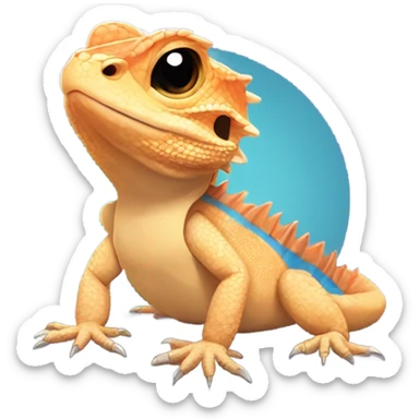 Bearded dragon in the sun  sticker