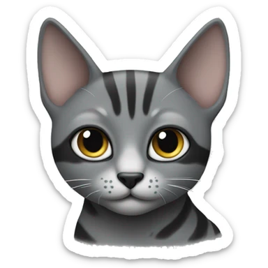 gato gris y negro sticker