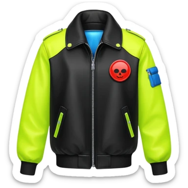 neon color Russian underground fashion jacket sticker