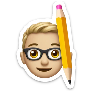 pencil on holiday sticker