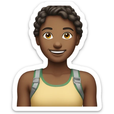 smiling girl outdoors in tank top sticker