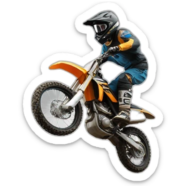 Dirt biker jumping freestyle sticker