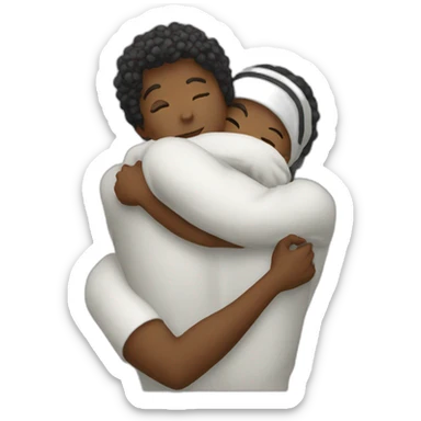 Lovers hug ( white ) sticker