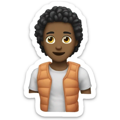 Persona asiendo tags sticker