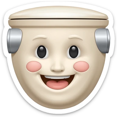  A toilet with a smiling head inside it sticker