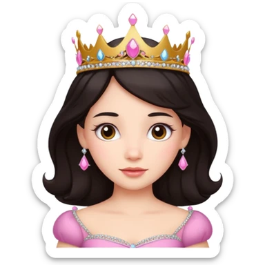 Princesa pelo oscuro cin cachetes  sticker
