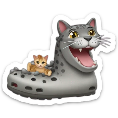 crocs with a cat sticker