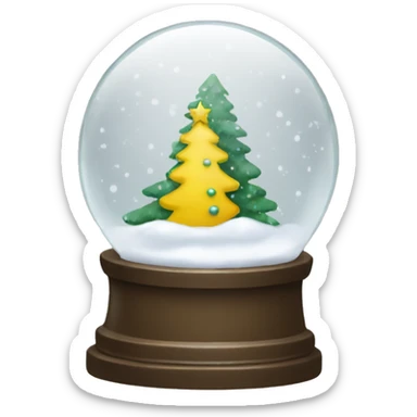 Snowglobe yellow Christmas  sticker