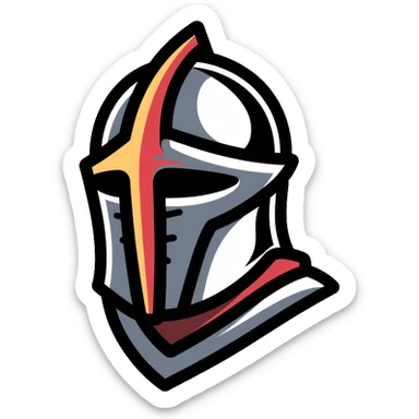 crusader knight helmet with nose guard sticker