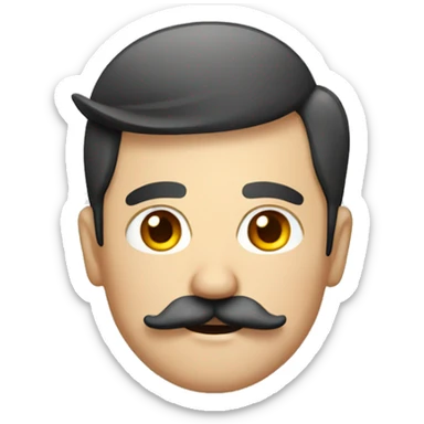 german man with mustache sticker