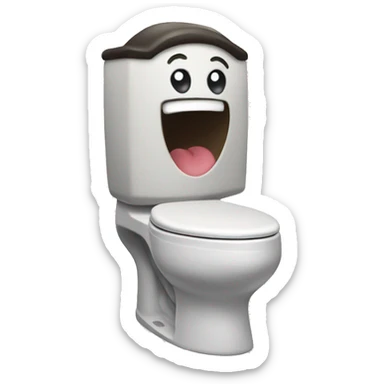 toilet with head coming out of it sticker