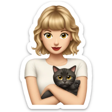 Taylor swift with a cat sticker