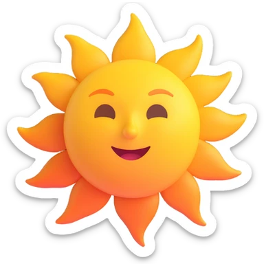 beautiful 3D style sun without face or any facial features, suitable for Discord role icon sticker