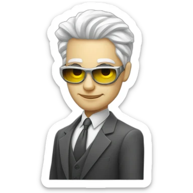 sandem man white head future cyberpunk banker crypto usd rich sticker